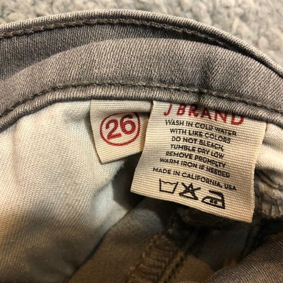 J Brand Distressed Gray Ankle Zip Low Rise Skinny Jeans Women's Size 26 - Picture 10 of 11